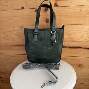 New Green‎ Leather Suede Purse Satchel With Removable Strap Boho Cottage Core